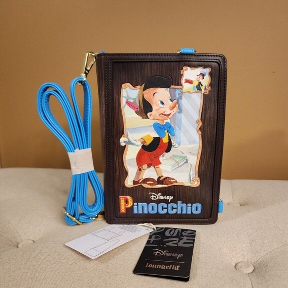 Loungefly Disney Pinocchio Story Book Convertable Backpack Crossbody Bag NEW main image 7
